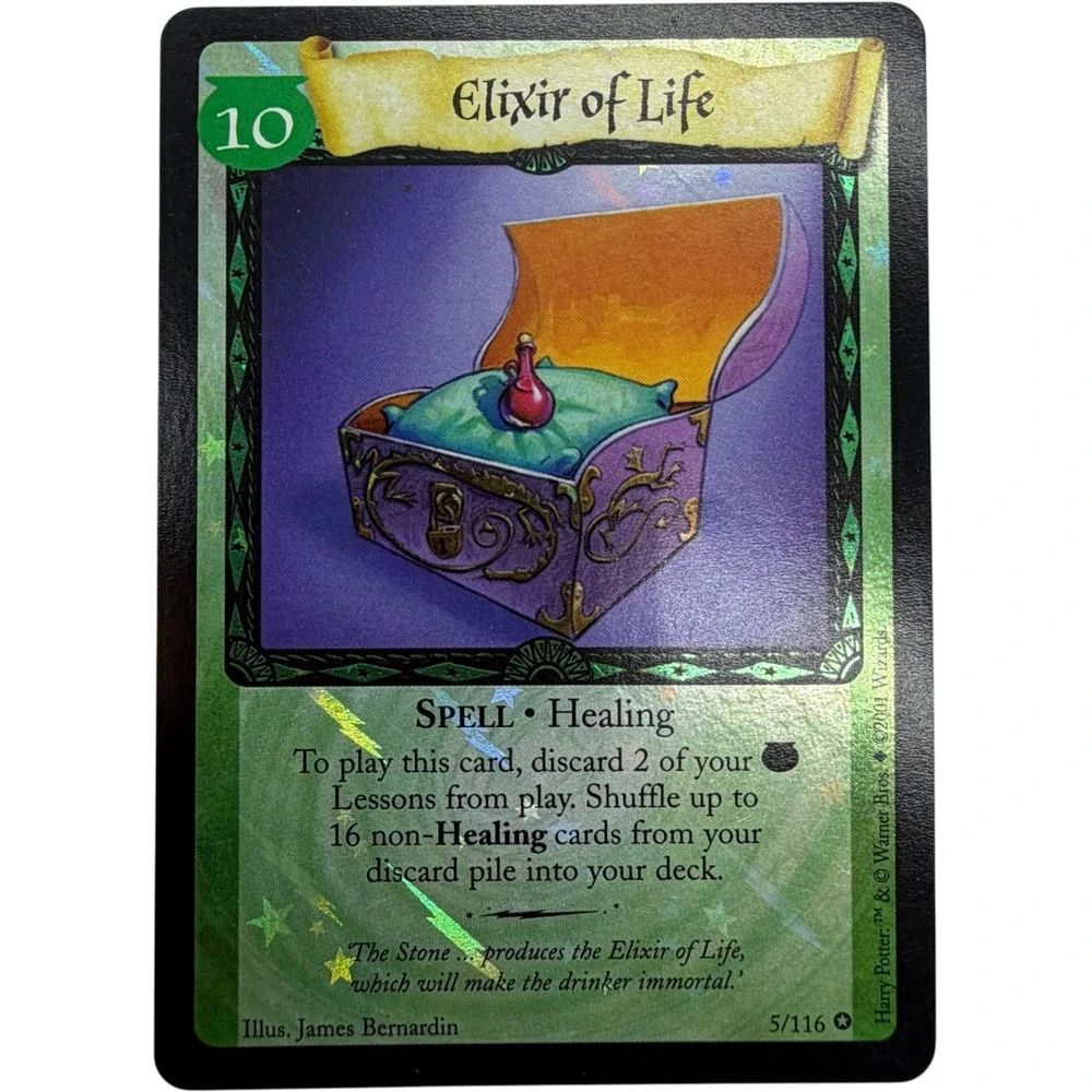 Harry Potter TCG Elixir of Life 5/116 Rare Holo Foil Base Set 2001 Wizards TCG